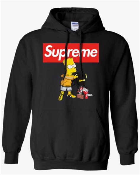 Top Sale Bart Simpson Supreme Gucci Shirt G185 Gildan Supreme Hoodie