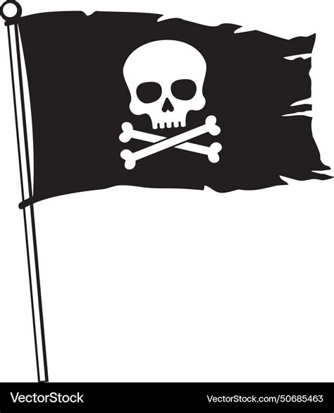 Pirate Flag With Skull And Cross Bones Royalty Free Vector