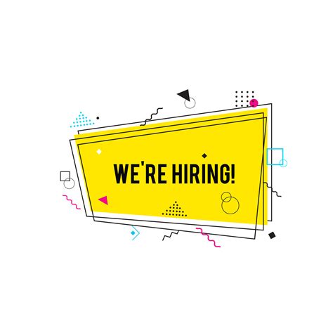 Were Hiring Symbol Business Recruiting Concept Yellow Hiring Banner