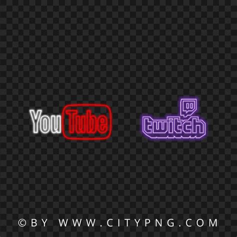 Hd Neon Youtube And Twitch Logos Transparent Png Citypng