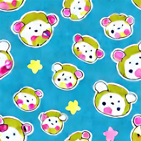 Cute Jelly Bear Seamless Pattern Kawaii Chibi Creative Fabrica