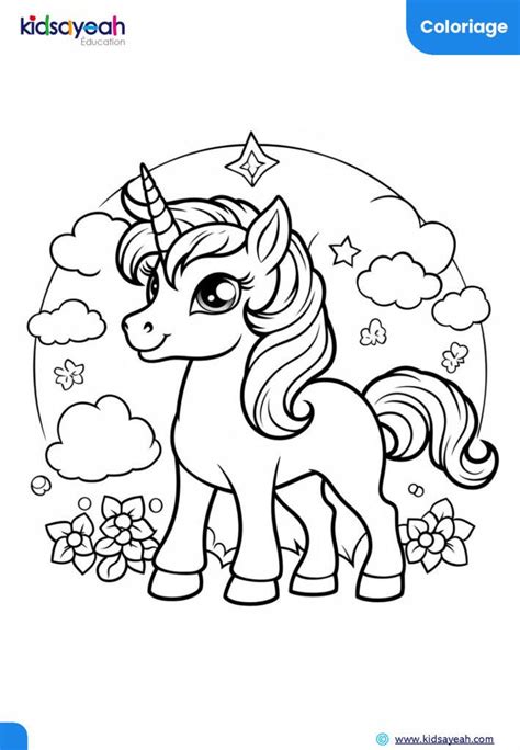 Coloriage-Licorne-série 7 - Kidsayeah Éducation