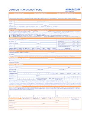 Common Transaction Form Mirae Asset Global Investments India Fill