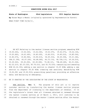 Fillable Online Apps Leg Wa Substitute House Bill Washington