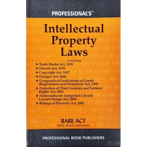 Professionals Intellectual Property Laws Ipr Acts Only Bare Act