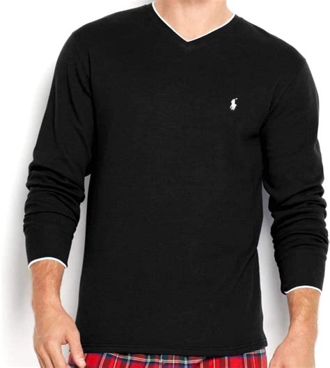 Polo Ralph Lauren Mens Waffle Knit Crew Neck Shirt Large Black V