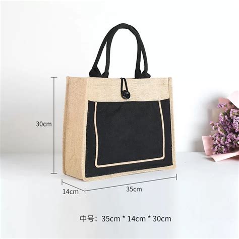 Abaca Tote Bag Linen Jute Burlap Shoulder Bag Beach Bag Advertising