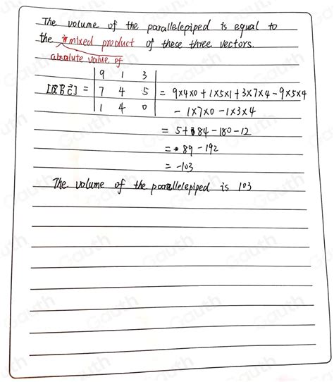 Solved Find The Volume Of The Parallelepiped With Three Adjacent Edges