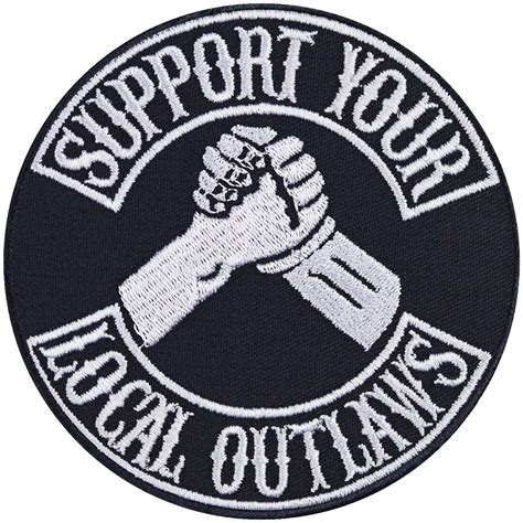 Patch Support Your Local Outlaws Iron On Biker Patch Rocker 90 X 90 Mm