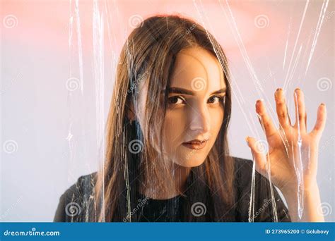 Portrait Of Mysterious Woman In Red Cloak Stock Image Cartoondealer