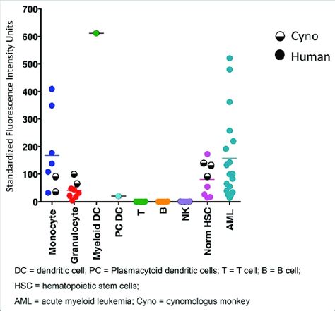 Cd33 Expression Levels In Monkey And Human Cells Measured By Flow