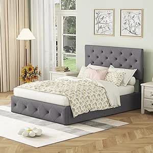 Amazon Merax Full Size Frame Upholstered Platform Bed With