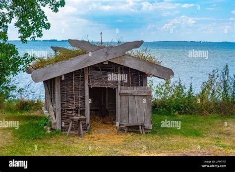 Wooden Huts At Foteviken Viking Museum In Sweden Stock Photo Alamy