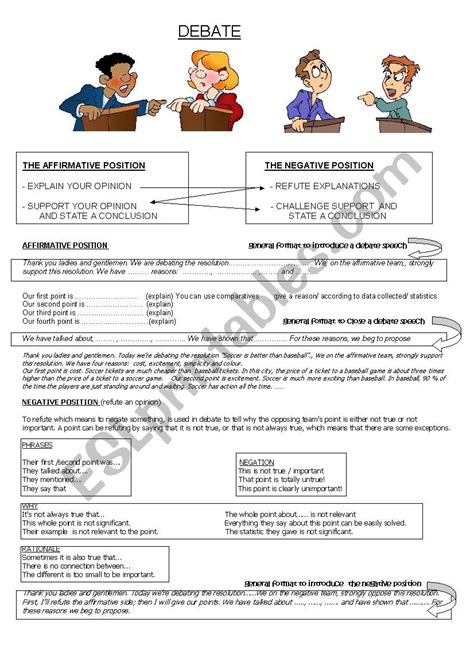 How To Do A Debate Esl Worksheet By Virginia Karen1976