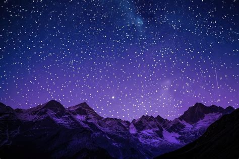 Stars mountains night sky landscape. | Premium Photo - rawpixel