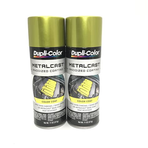 Duplicolor High Paint Spray Enamel 2 PACK MetalCast YELLOW Anodized