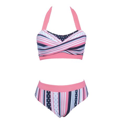 Pink Women Graphic Sets Swimwear Micro Bikini Tankini Sets For Teen Girls Slip Beach Match