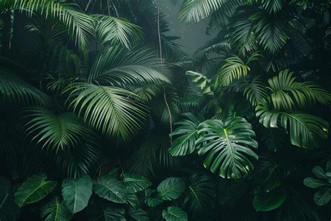 Tropical jungle plants and leaves in the dark background 48138296 Stock ...