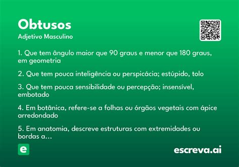 O Que Significa Obtusos - Obtusos - Significado e Sinônimo - escreva.ai