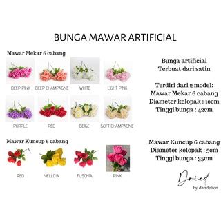 Jual Bunga Mawar Artificial Mawar Mekar Rose Artificial Mawar Kuncup