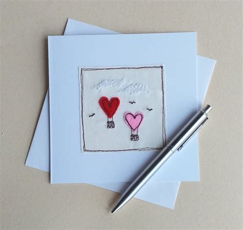 Heart Hot Air Balloons Card Folksy