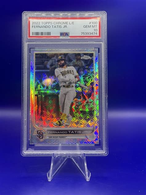 Fernando Tatis Jr 2022 Topps Chrome Logofractor Edition 100 Base PSA