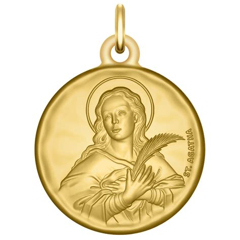 Médaille Sainte Agathe Or jaune 18ct Maison de la Médaille