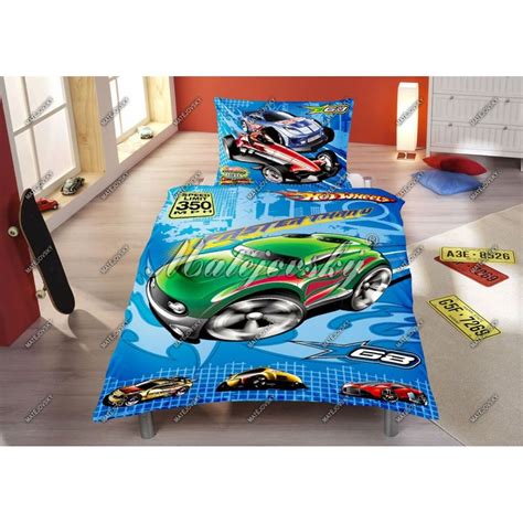 Povlečení Bavlna Hot Wheels modré Maxíkovy hračky