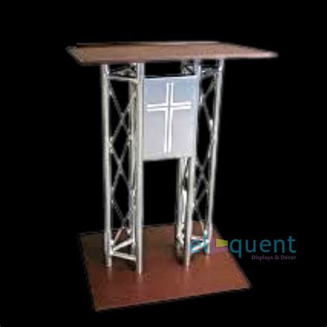 Dual Triangle Truss Metal Pulpit With Acrylic Top Eloquent Displays