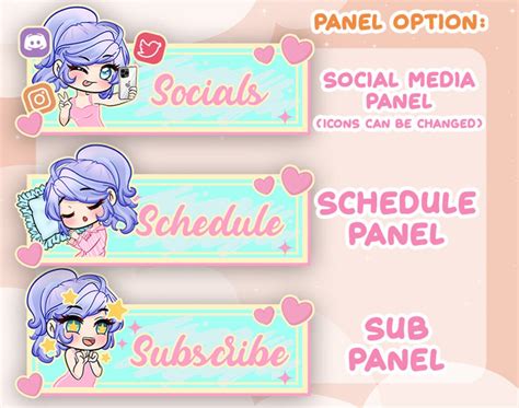 Custom Chibi Panels For Twitch Half Body Etsy