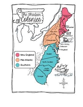 13 Colonies Maps by Sixth Grade Sally | TPT