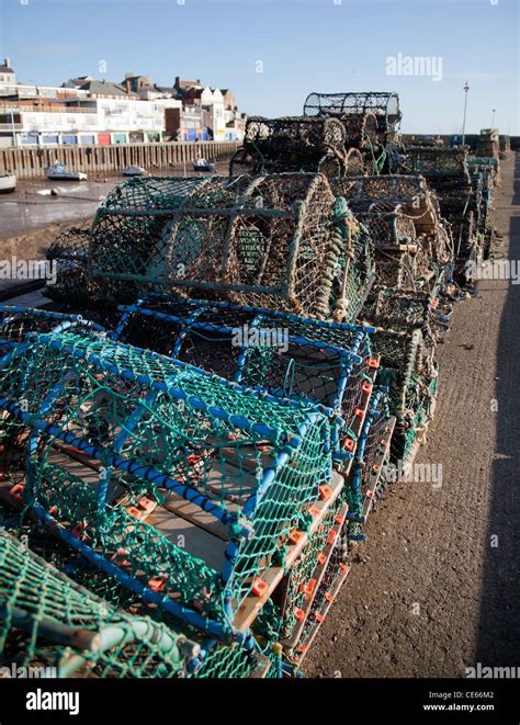 Lobster Pots Waiting To Be Loaded On A Fishing Boat At Bridlington