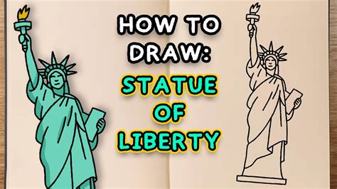 How To Draw And Colour The Statue Of Liberty Step By Step Drawing