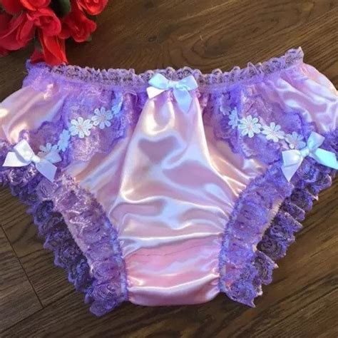 Foxy Red Satin Bikini Panties Knickers Lace Bows Medium Etsy