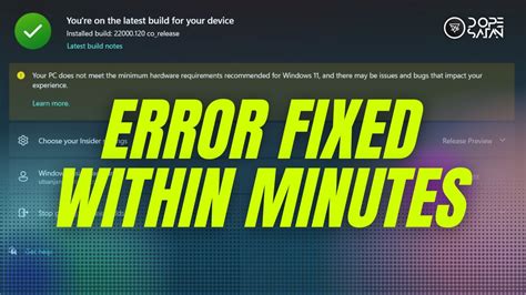 Your PC Does Not Meet Minimum Requirements Windows 11 Fixed YouTube