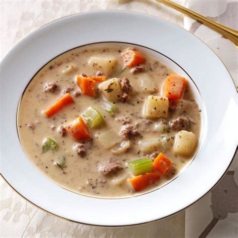 Makeover Beef And Potato Soup Recipe Taste Of Home