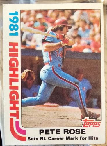 1982 Topps Pete Rose 4 Philadelphia Phillies VG EX EBay