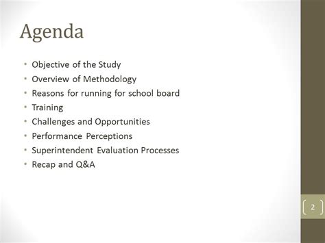 Msba School Board Survey Results 1 Agenda Objective Of The Study