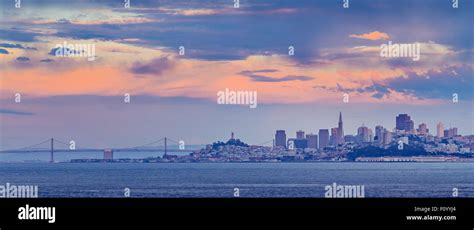 San Francisco Skyline at Sunset, California, USA Stock Photo - Alamy