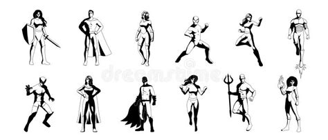 Vector Superhero Action Poses Set Illustration Isolated Stock Vector ...