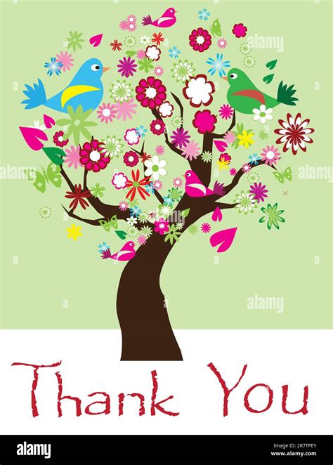 Vector illustration of a thank you tree Stock Vector Image & Art - Alamy