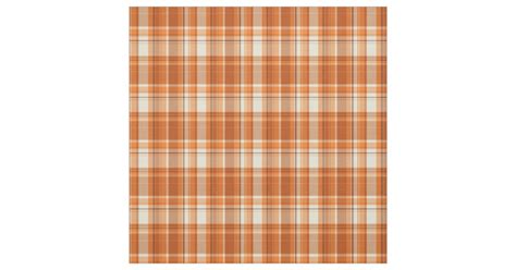 Orange plaid fabric | Zazzle