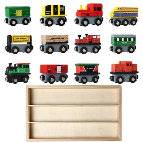 LeadingStar 12 PCS Wooden Train Set Train Toys Magnetic Set Toy for ...