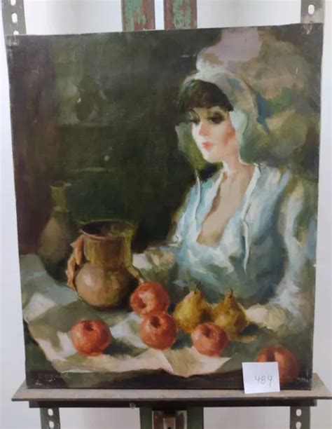 TABLEAU ANCIEN HUILE Portrait de Femme Impressionniste XXème EUR 330 00