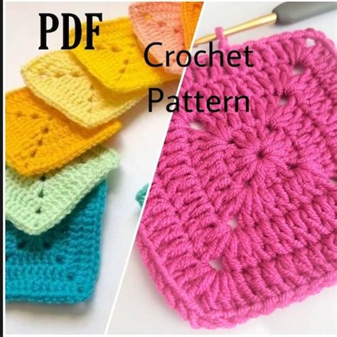 Easy Solid Granny Square Crochet Pattern Beginner Crochet Etsy