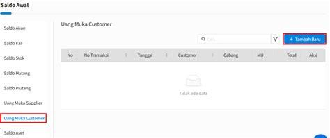 Input Saldo Awal Uang Muka Customer Beecloud Bee Id