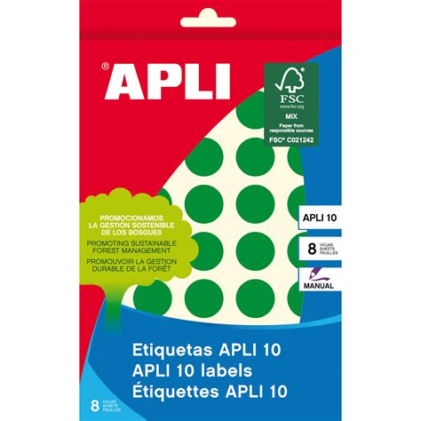 Green Apli Labels Mm Sheets Apli