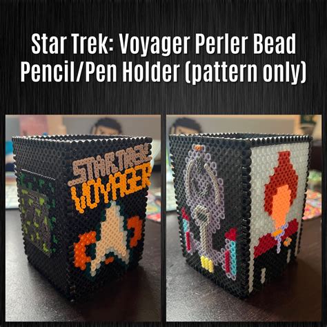 Star Trek Voyager Perler Fuse Bead Pen Or Pencil Holder Pattern Etsy