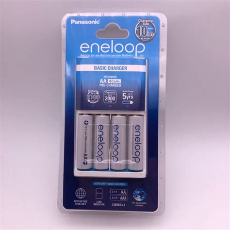 ชุดชาร์จ Panasonic Eneloop Basic พร้อมถ่านชาร์จaa 4ก้อน 2000mah ผลิตปี