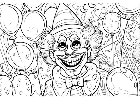 Bruno Il Clown Cattivo Halloween Disegni Da Colorare Per Adulti